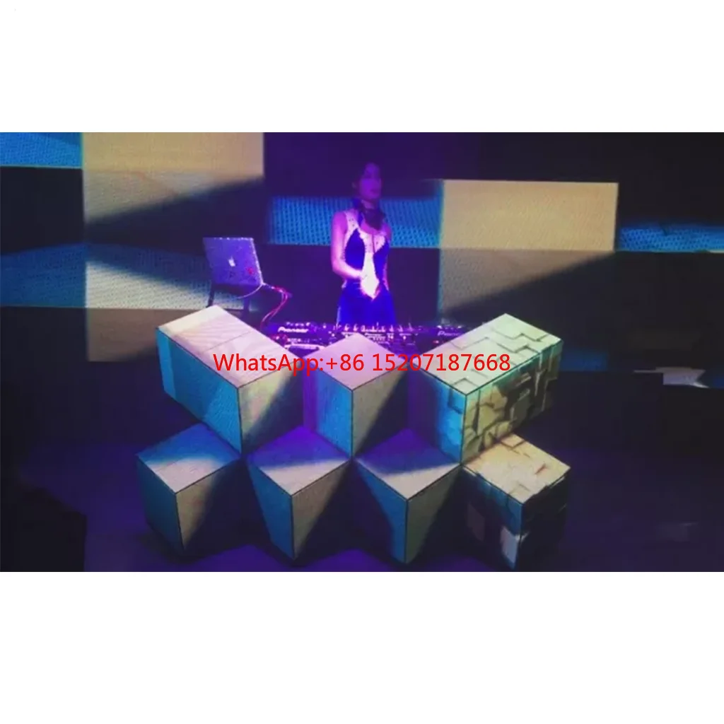 Customized Horns-shape P3 P5 Led Screen Display Full Color Dj Booth Irregular Indoor Led Display Sign Advertising Video Screen