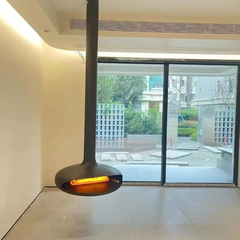 Modern Design Indoor Wood Stove Fireplace Hanging Wood Burner for Heating for Firewood and Pellets