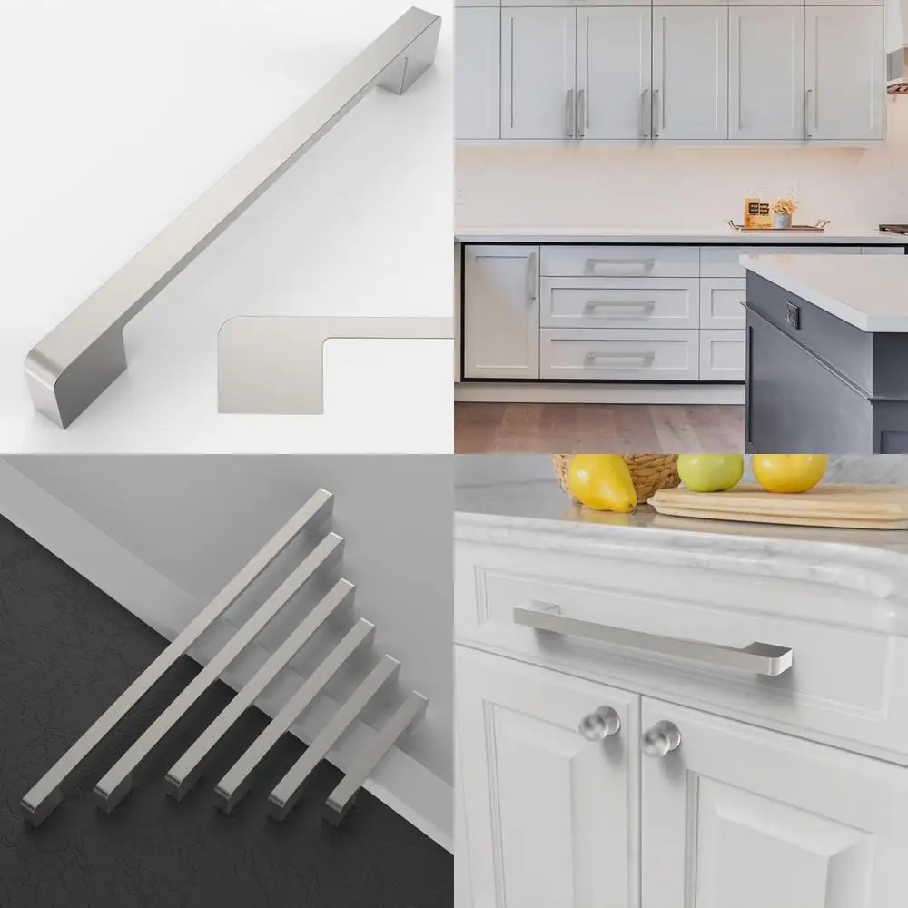 

Набор из 10 шт. ручек для шкафа из матового атласного никеля с центрами отверстий 7,5 дюймов — ручки для кухонного шкафа с фурнитурой для шкафа