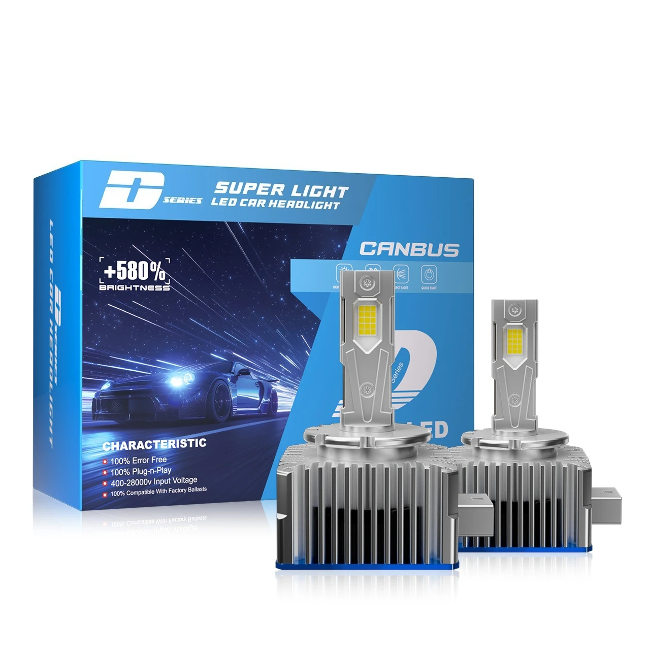 

New D20 D Series LED Car Headlight Bulbs 120W High Power Super Bright Auto Front Lamp Xenon Replacement Retrofit 12V 24000LM