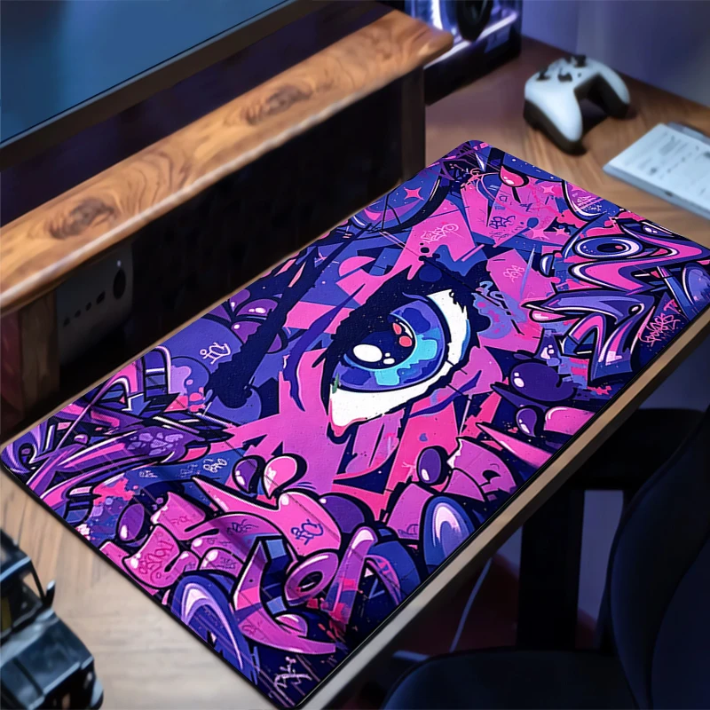 Mouse Pad Anime Eye Pattern New Professional eSports Game Players Speed Lock Edge Rubber Game Desk Mousepad Keyboard Mat