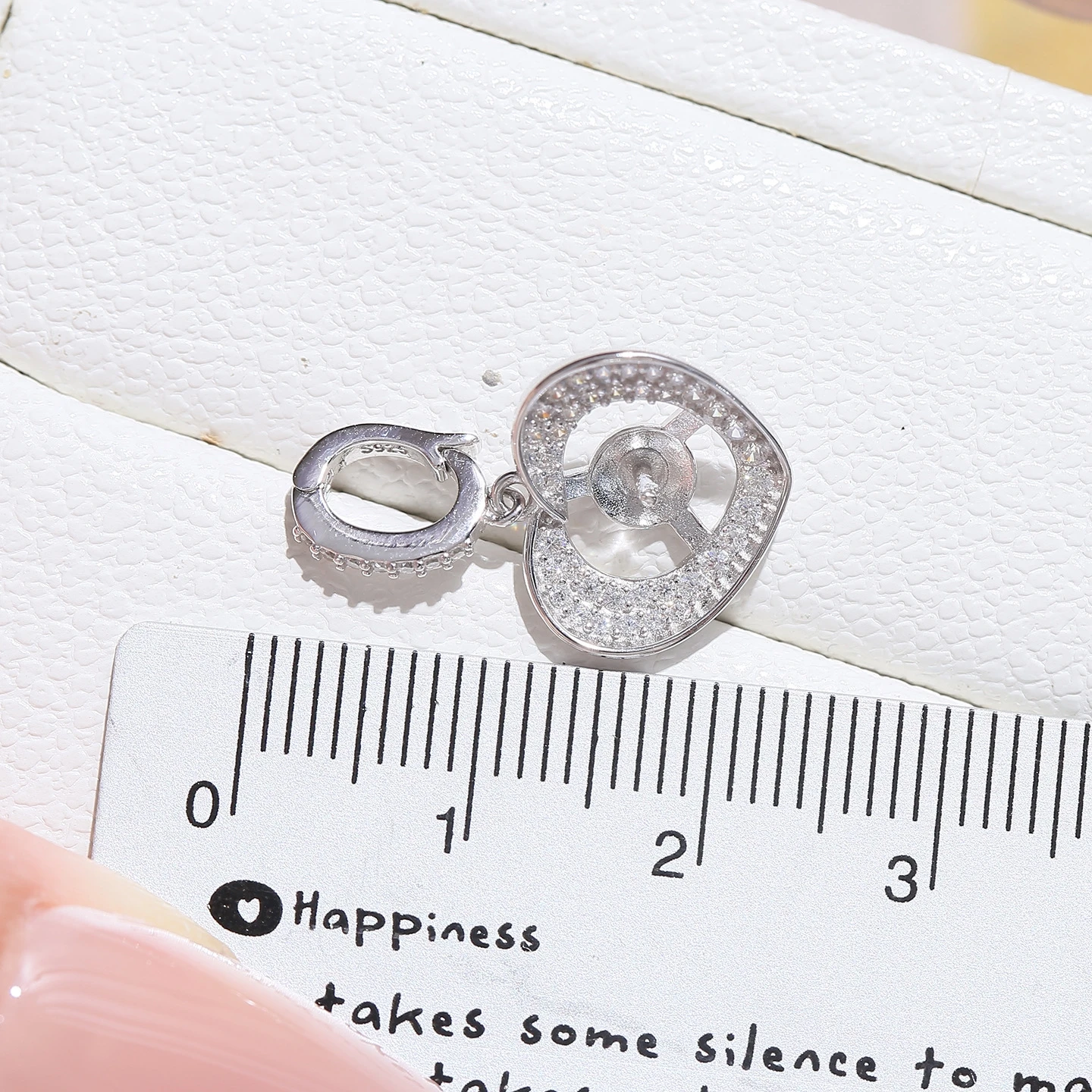 Heart Shape S925 Sterling Silver Pendant Mounts Base Findings Settings Mountings Jewelry Fittings for 8-10mm Pearls 3pcs/lot