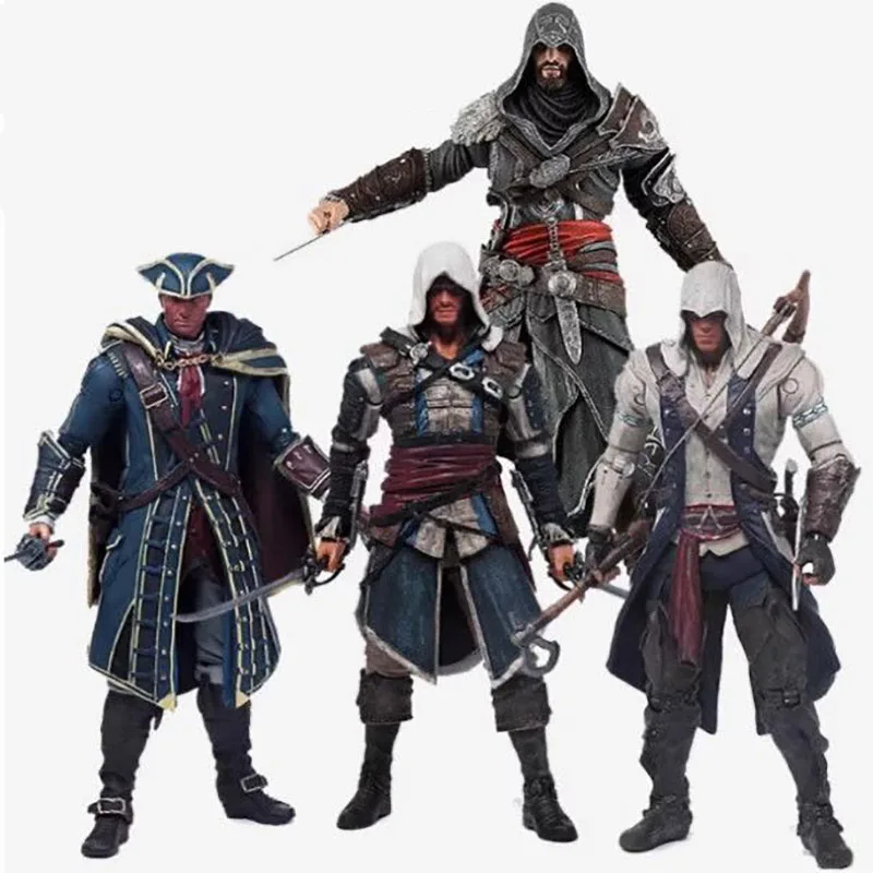Juego Assassins Creed modelo Conner Edward Kenway Haytham Ezio figura de acción Manga colección Figuras juguetes periféricos