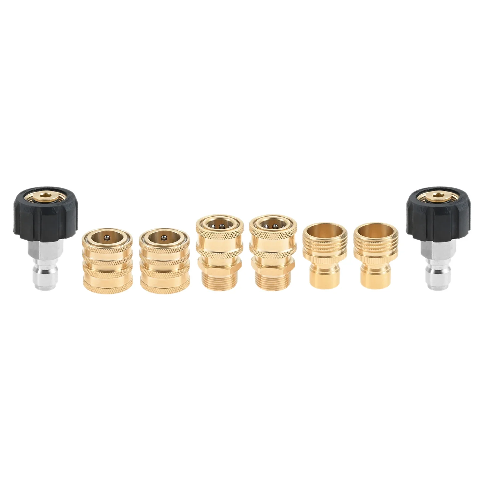 8Pcs Pressure Washer Adapter Set M22 Metric Male Thread Quick Disconnect Kit M22 Swivel to 3/8In Quick Connect for Power Washer