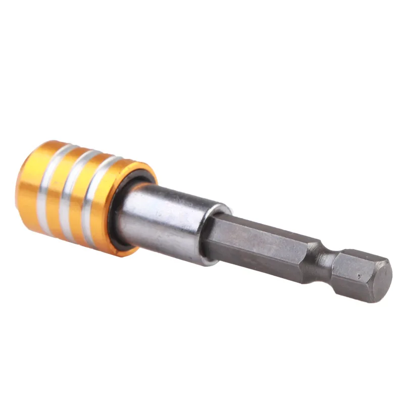 3PC stainless steel socket extension rod yellow three slot extension rod 1/4 bit quick change socket 60-100-150mm