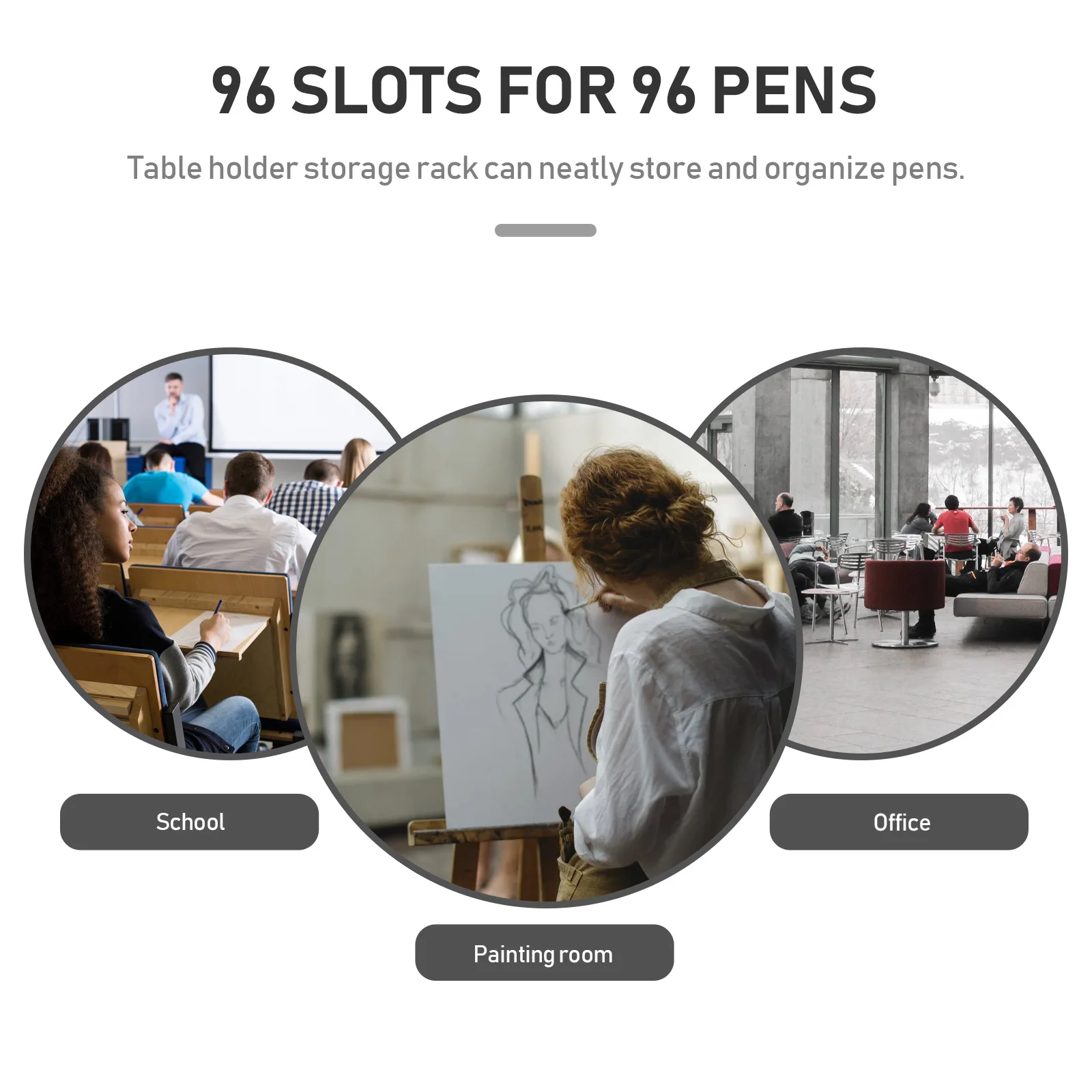 

1pcs Sturdy Plastic Paintbrush Stand Square Penholder Multi-Hole Desktop Storage Holder Lightweight Large Capacity Office Craft