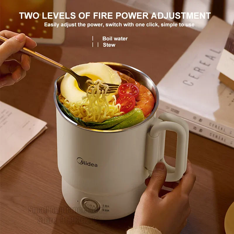 ميديا المحمولة غلاية كهربائية قابلة للطي 700 مللي غلاية السفر المنزلية أجهزة المطبخ إبريق الشاي الفولاذ المقاوم للصدأ الماء المغلي