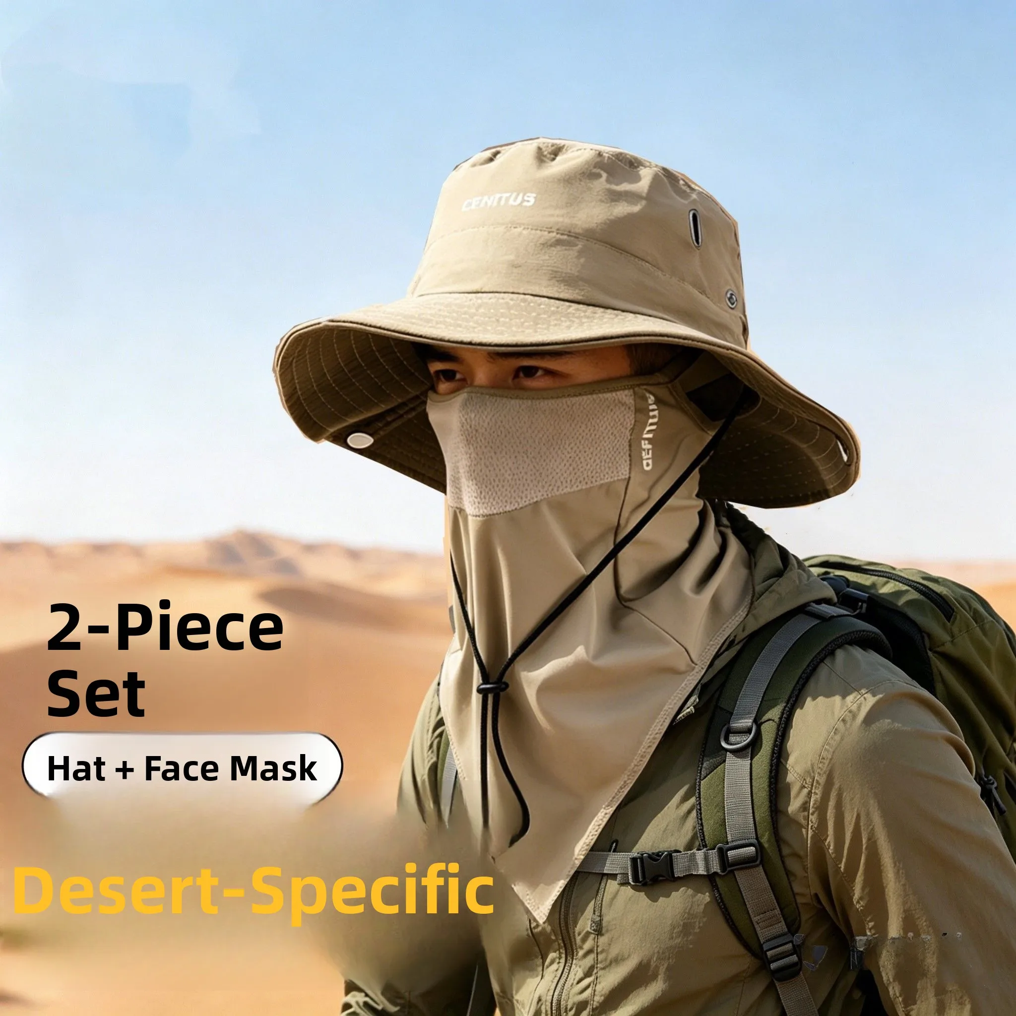 

Desert Sandstorm Proof Sun Protection Face Mask Towel Headscarf Hat Men's Hiking Equipment Large Northwest Tourism Windproof