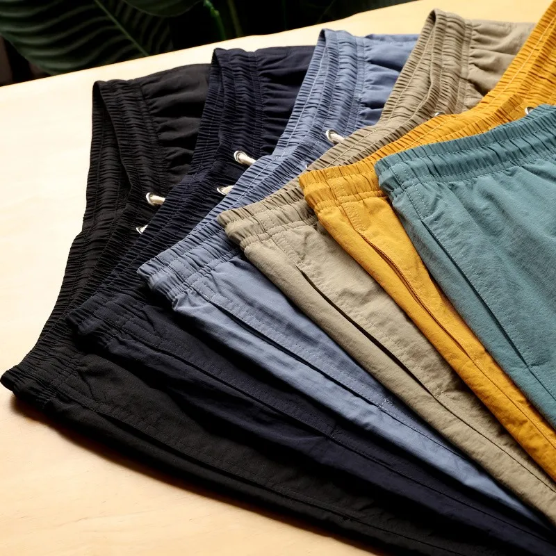 

Lightweight Breathable Men's Casual orts Candy Colors Summer Loose Fit Faion Urban Sle Five-Quarter Length Trousers