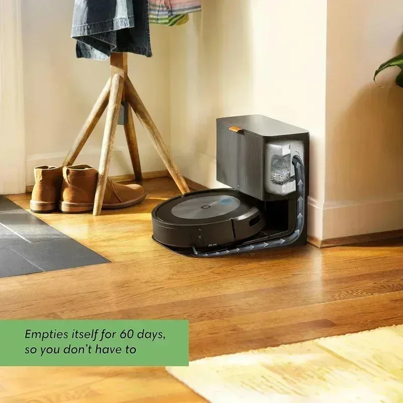 PMD4-iRobot Roomba j7(7550) مكنسة روبوتية ذاتية التفريغ - تجنب العوائق الشائعة مثل الجوارب والأحذية ونفايات الحيوانات الأليفة، وتفريغها بنفسها،