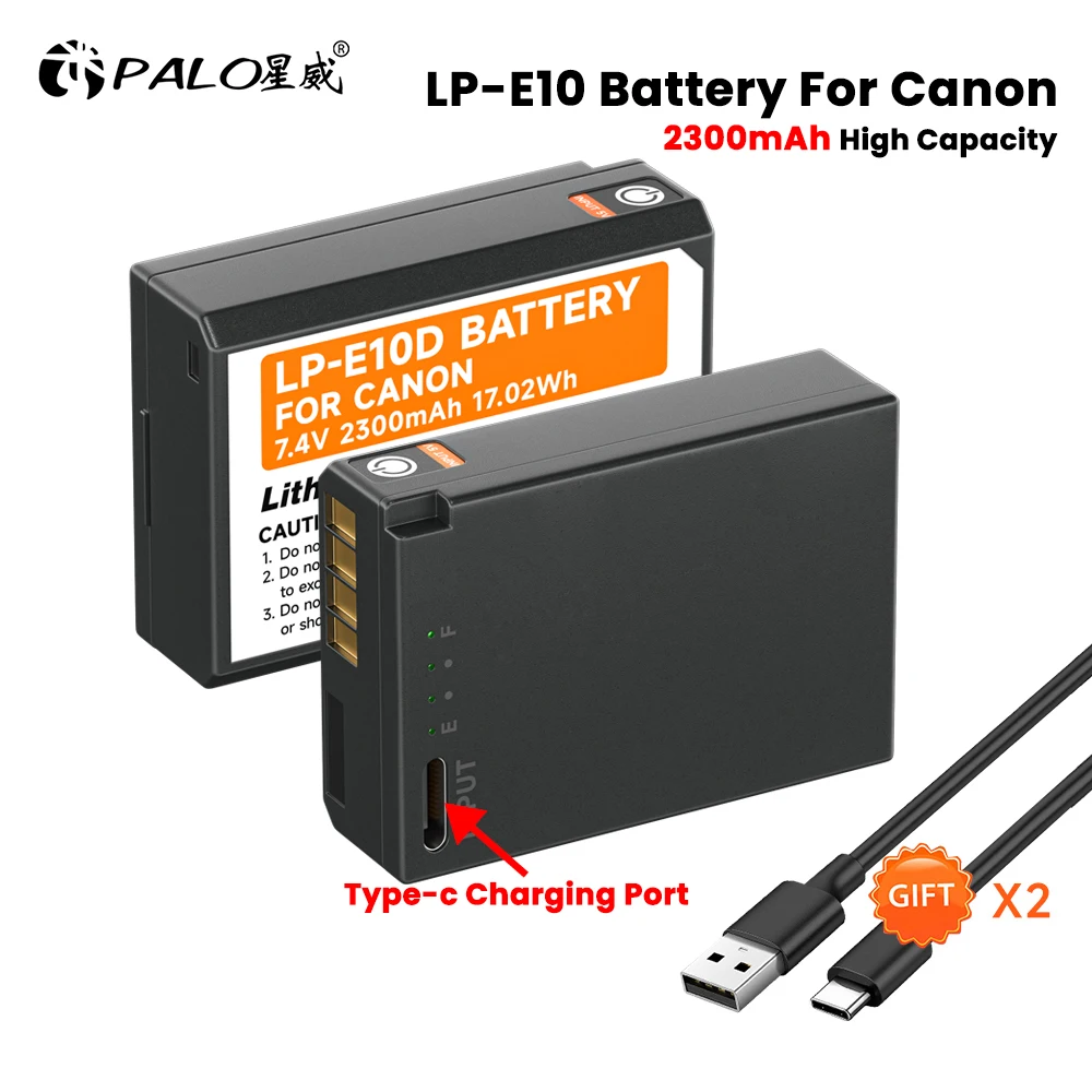 2300mAh LP-E10 LPE10 LP E10 Camera Battery for Canon EOS 1100D 1200D 1300D 2000D 4000D Rebel T3 T5 T6 KISS X50 X70 Battery E10