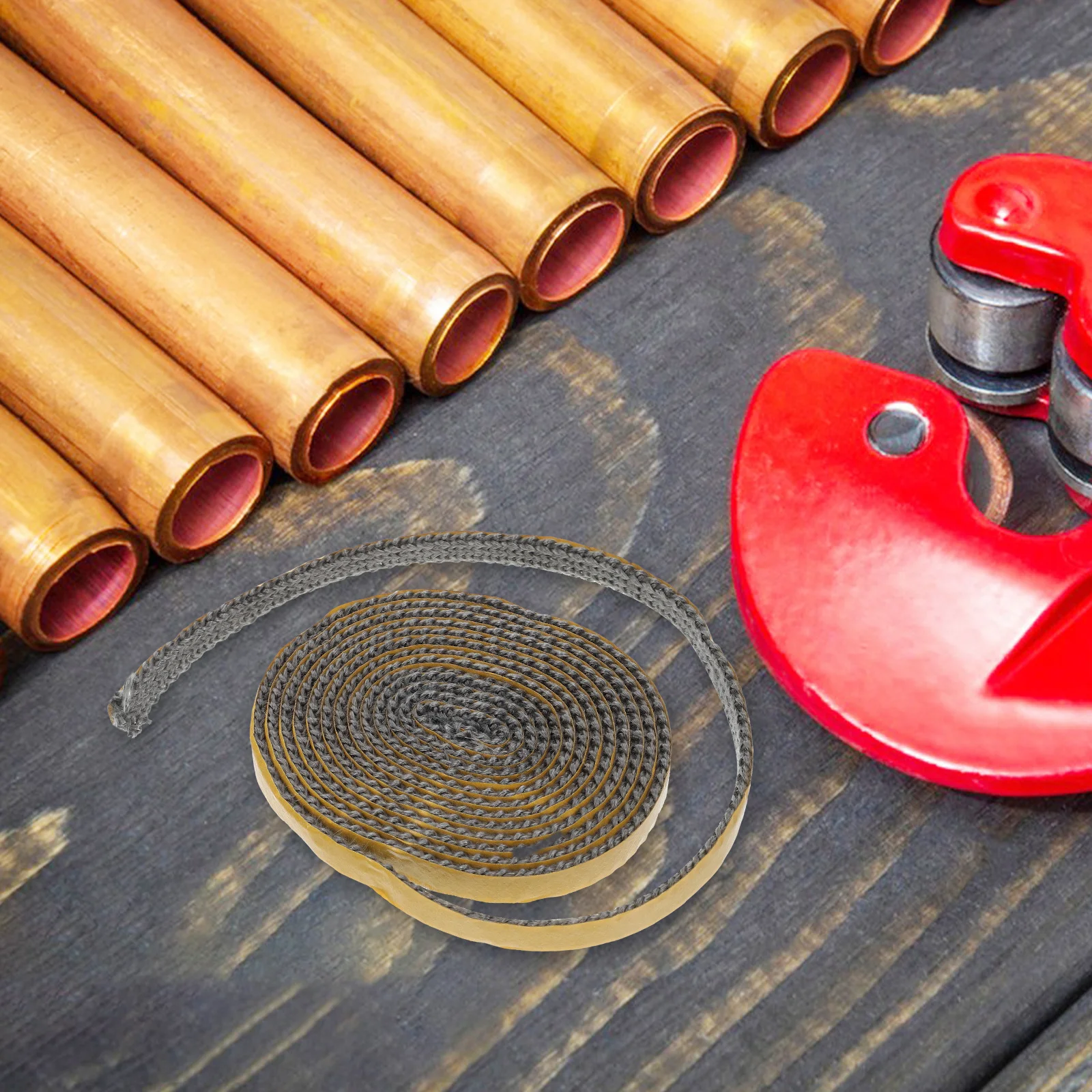 

Fiberglass Flat Rope Seal Self Adhesive Stove Gasket Heat Resistant Door Tape Wide Stove Pipe Seal Fireplace Sealing Ring