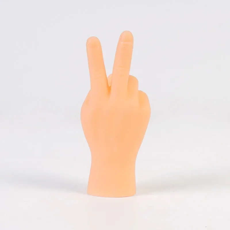 Simulation little hands funny mini hands foot finger sleeve silicone hand puppet novel prank finger toys tease cat props