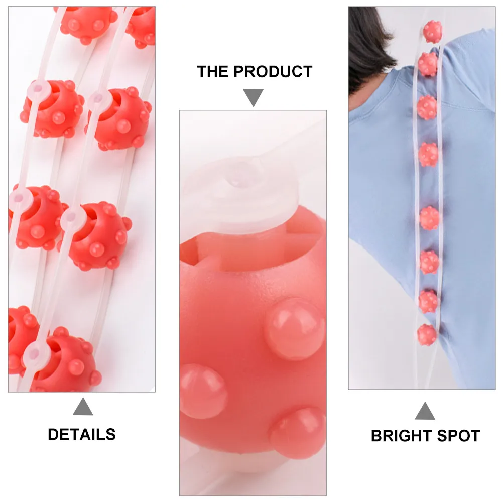 1Pcs Back Massager Plastic Roller Rope Portable Pain Relief Tool for Neck Shoulder Body Muscle Relaxation Improved Circulation - view 3