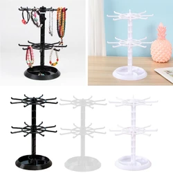 2 Tire Necklace Keychain Shelf Trinkets and Pendants Display Storage Rack Countertop Acrylic Rotating Jewelry Rack