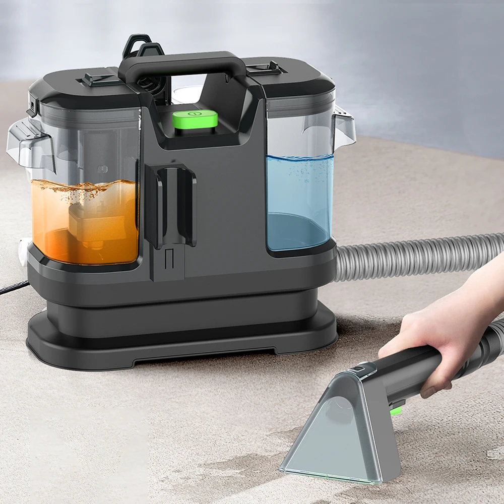 Nettoyeur de tapis portatif 450W 12KPa, nettoyeur de taches portable, pulvérisation et aspiration intégrées, machine de nettoyage pour voiture, canapé, poils d'animaux