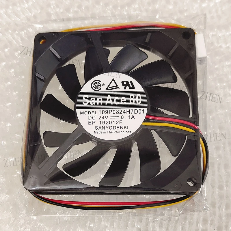 S New 109P0824H7D01 DC 24V 0.1A 8015 8cm 3 pin Fan For Sanyo