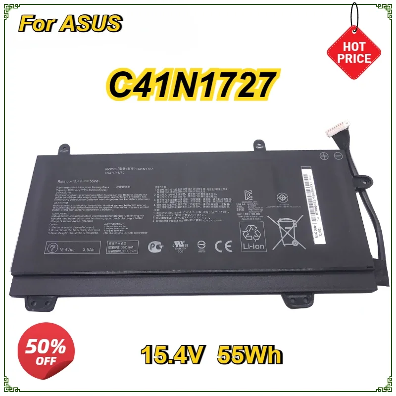 

New C41N1727 Laptop Battery for ASUS ROG Zephyrus GM501 GM501GS GM501GM GU501 GU501GM 15.4V 55WH 4 Cells