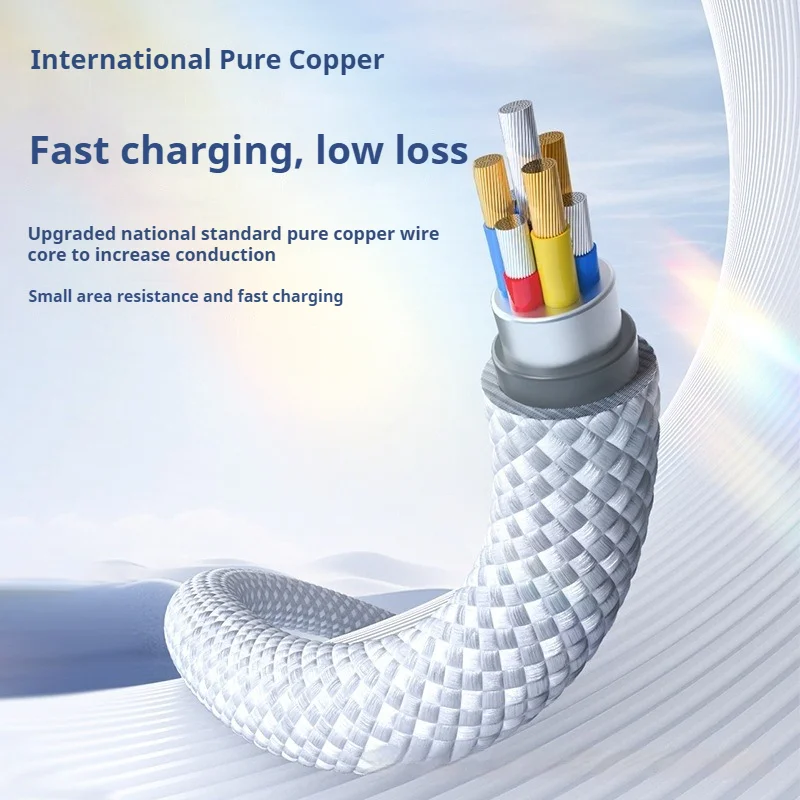 240W Weaving Double TYPE-C Interface Fast Charging Data Cable for iPhone Huawei Tablet Fast Charging with Extended Single Cable