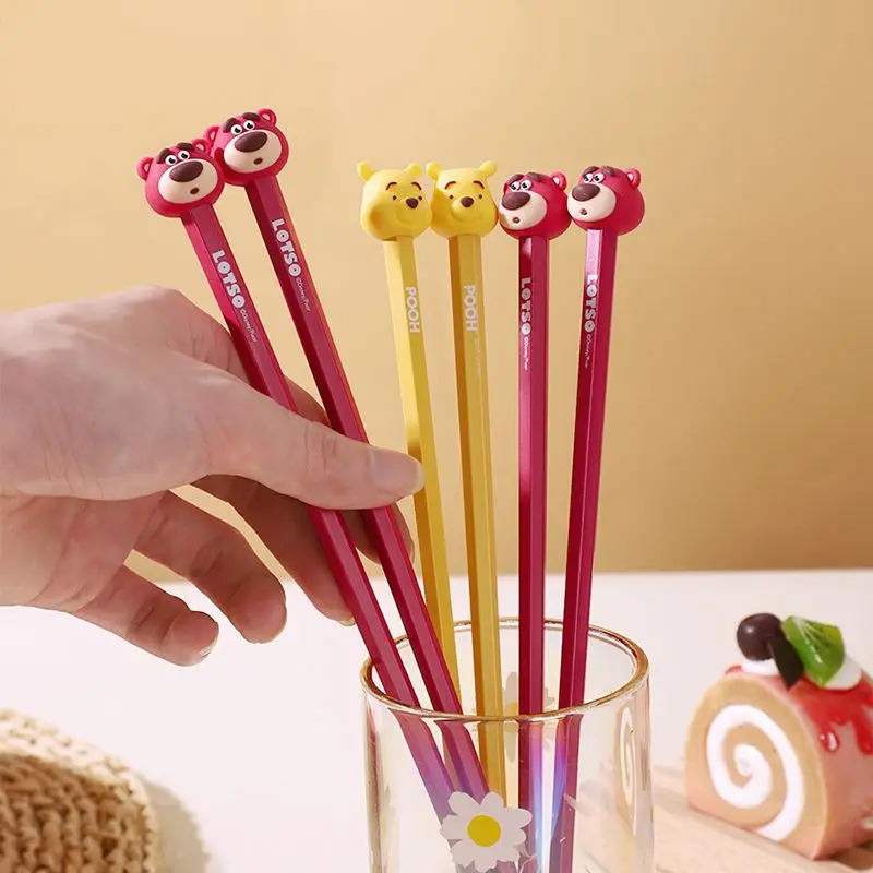 Cute Pooh Bear Lotso Alloy Kitchen Chopsticks Household High-Temperature Resistant Chopsticks Antibacterial and Mold Resistant