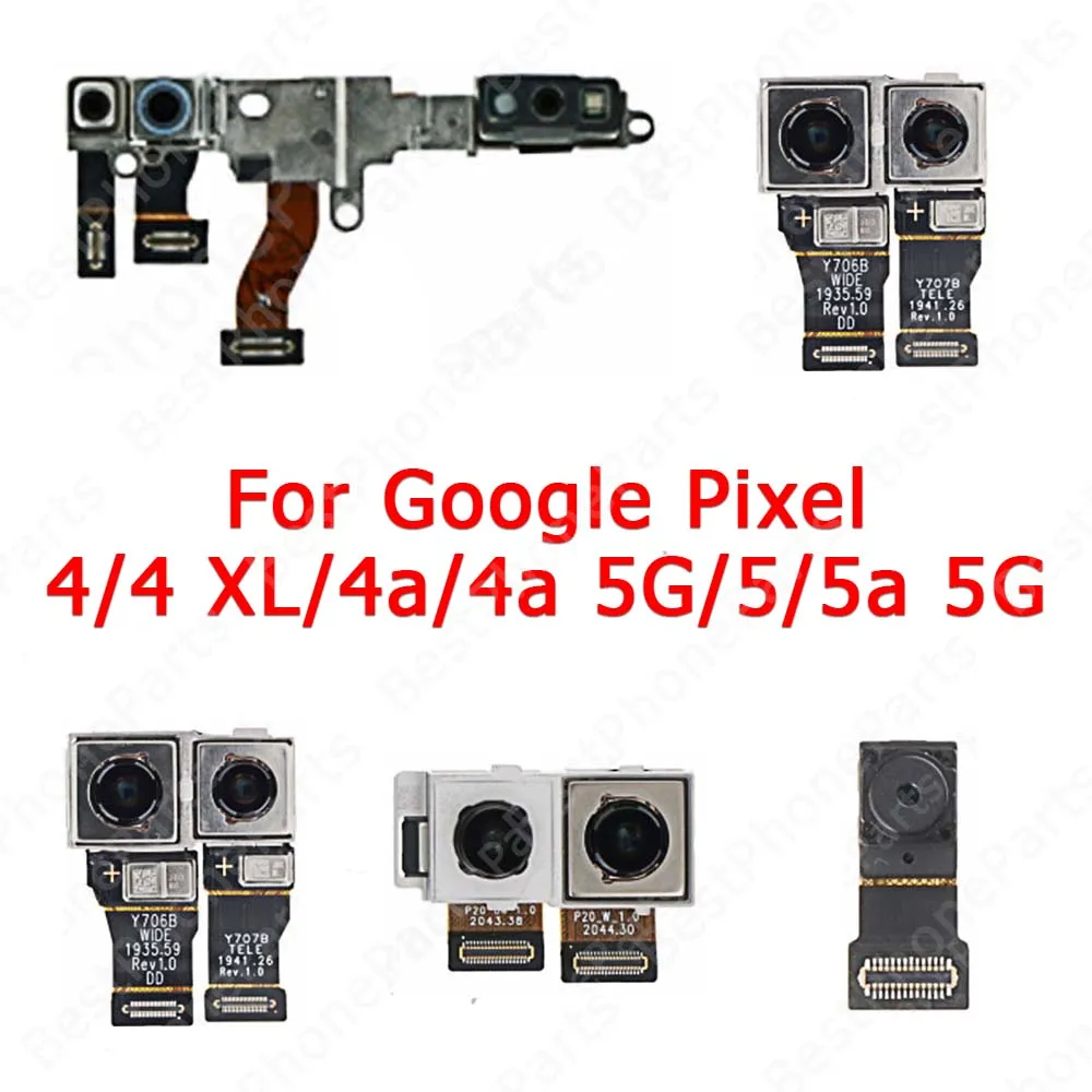 Camera For Google Pixel 4 XL 4a 5 5a 5G Selfie Big Rear Facing Back View Front Backside Camera Module Flex Cable Replacement