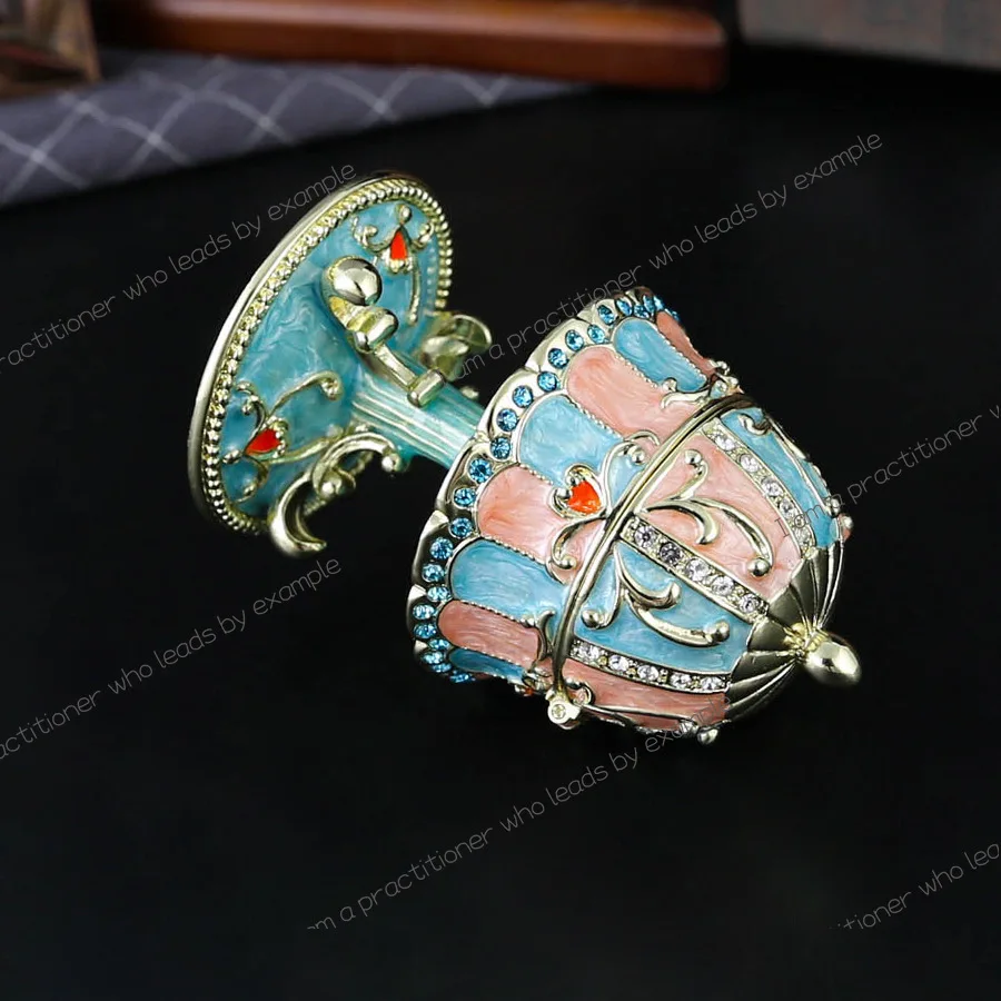 Enamel color metal diamond table lamp jewelry box jewelry box gift collection home ornament new jewelry replica