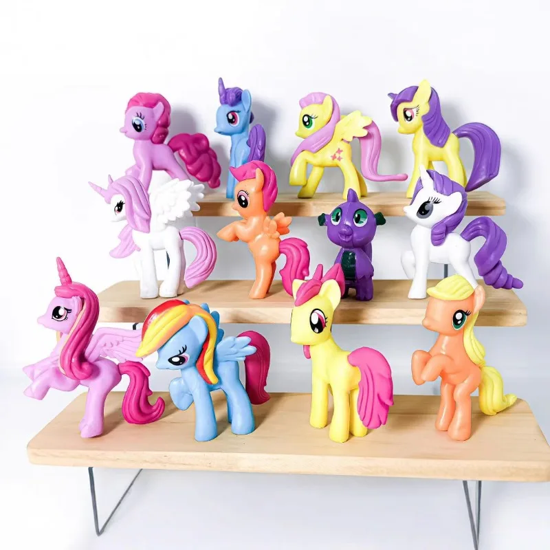 

12Pcs Set My Little Ponyed Action Figure Toy 5-7cm PVC Cute Cartoon Rainbow Horse Model Dolls Figurine Kids Girls Gifts