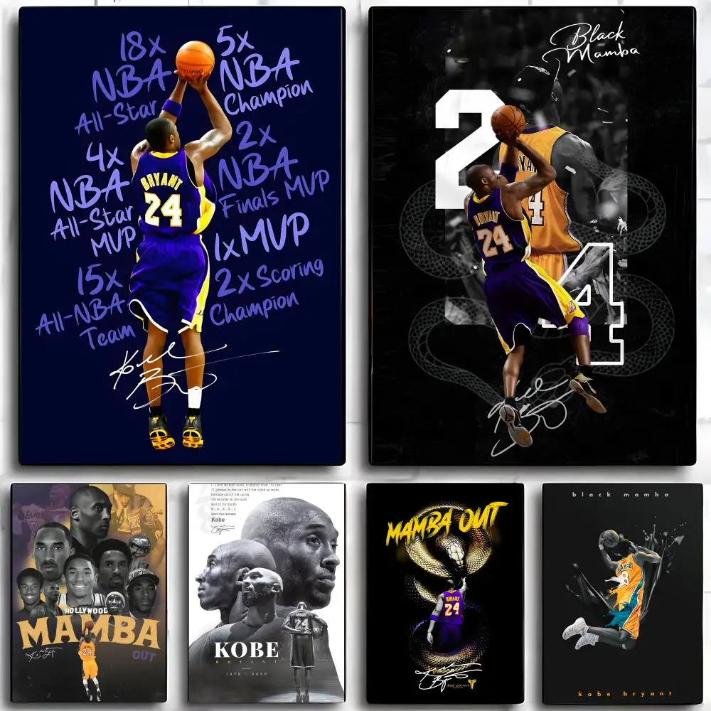 Basketball K-Kobe B-Bryant Poster Wall Art Print Art Suitable for Living Room Bedroom Bar Parlor Home Decor Gift