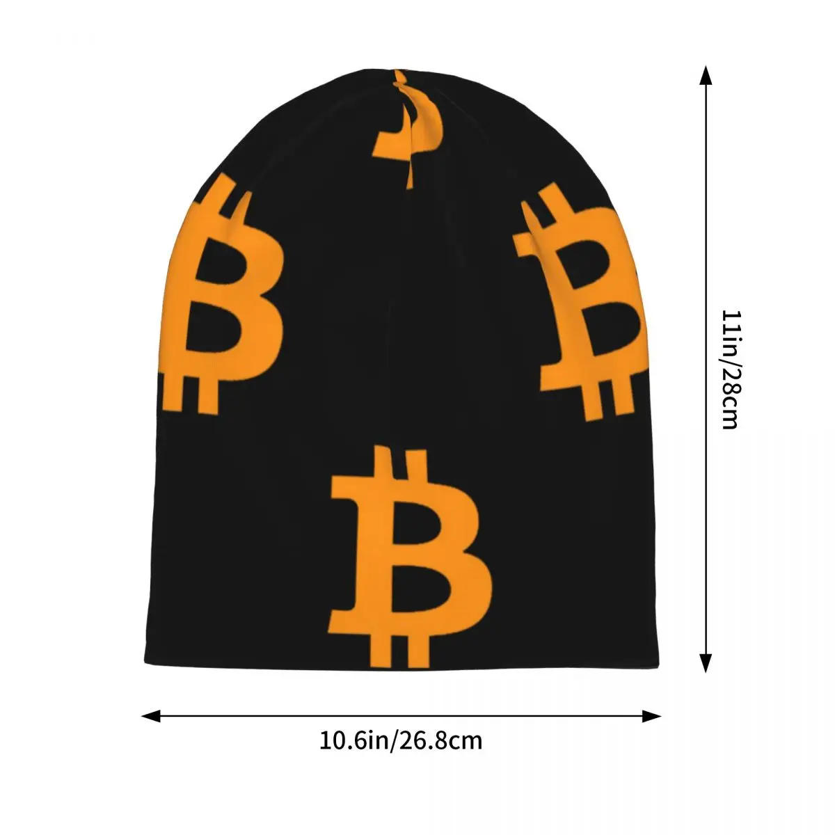 Bitcoin Logo Warm Knitted Cap Fashion Bonnet Hat Autumn Winter Outdoor Beanies Hats for Unisex Adult