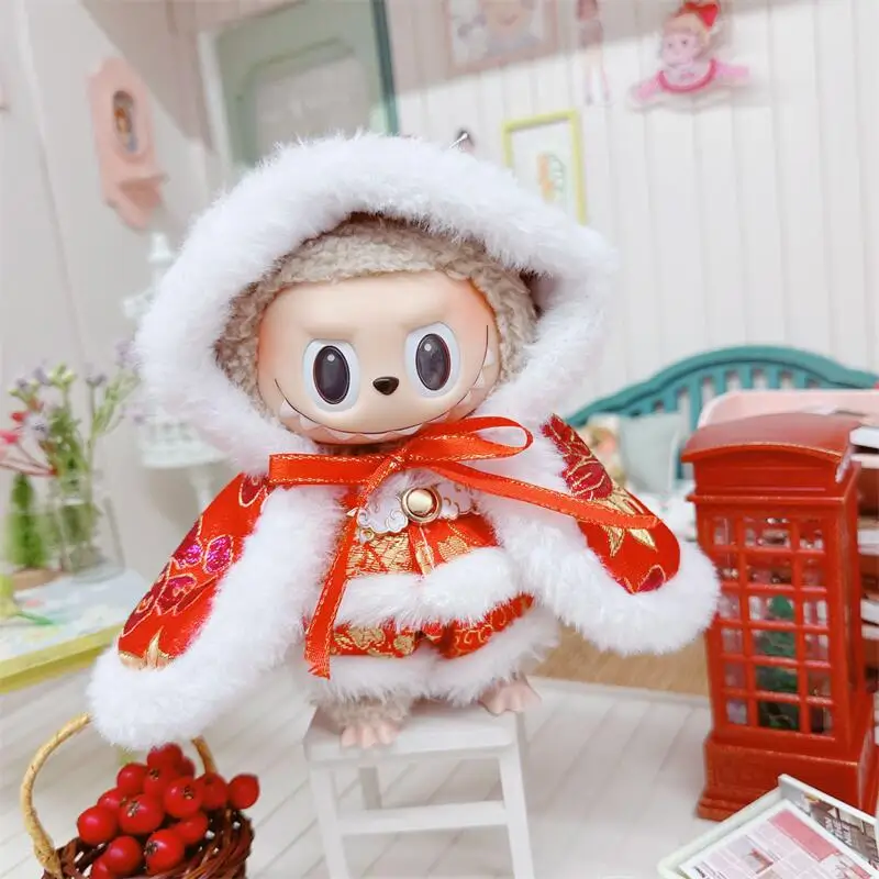 17cm Cute Mini Plush Doll\'S Clothes Outfit Accessories For Korea Kpop Exo Labubu Idol Dolls Santa Hat Shorts New Year\'S Clothing