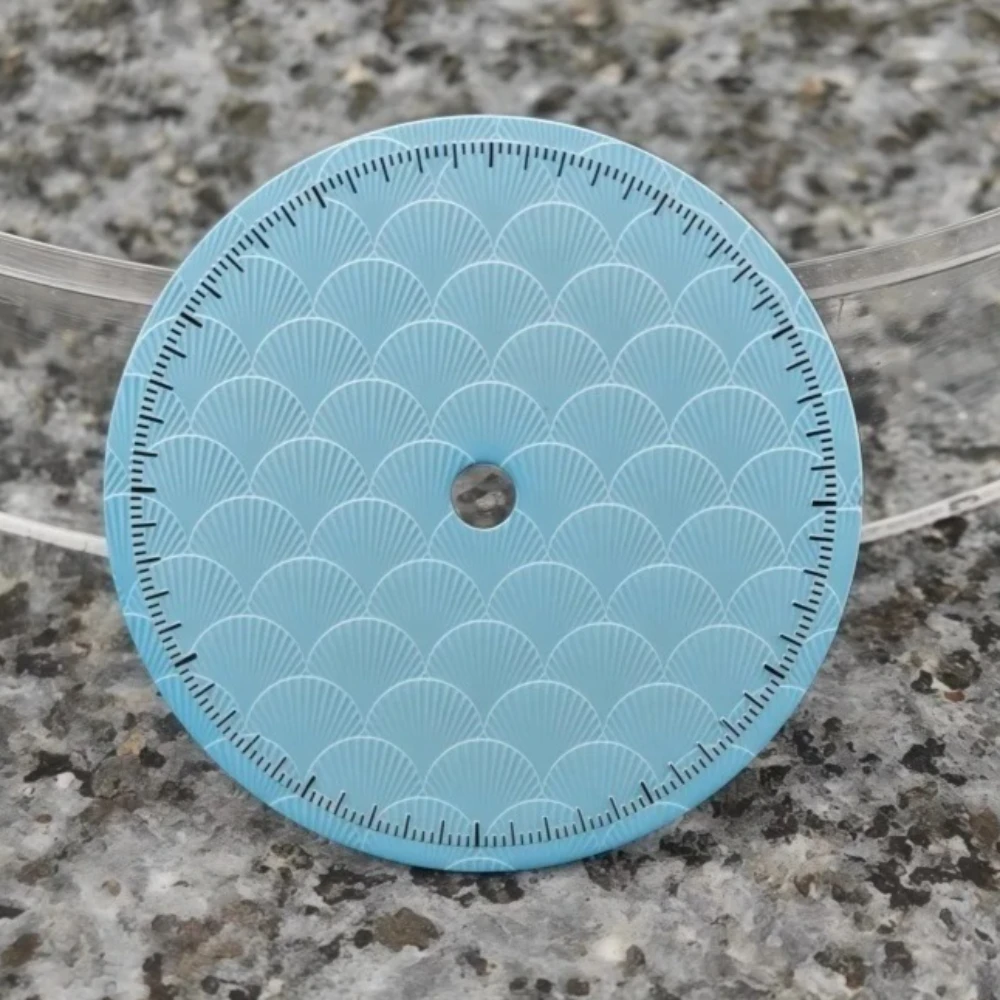 28.5mm Fish Scale Watch Dial Shell Pattern Sterile Pure for NH35/4R35/NH38 Automatic Movement Parts