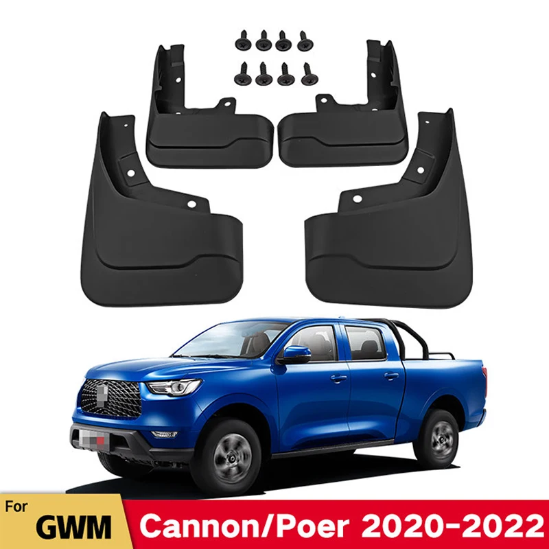 

MudFlaps For Great Wall Cannon GWM Poer Ute 2020-2022 Mud Splash Guard Mudguards Front Rear Fender Auto Styline Car Accessories