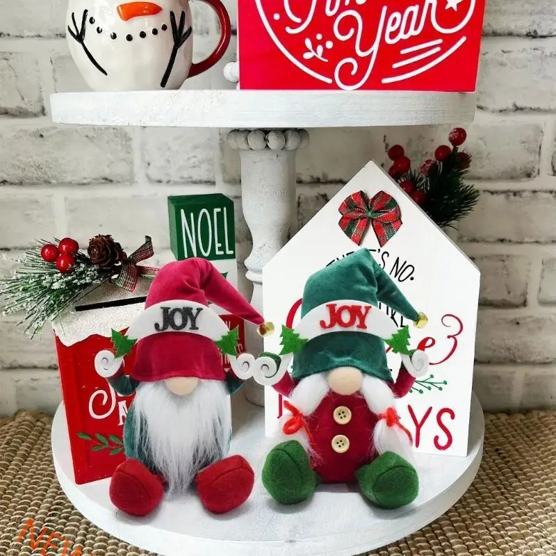Christmas Gnomes Stuffing Ornament Flannel Plush Fabric Swedish Tomtes Doll Festives Tabletop Shelf Display Accessories