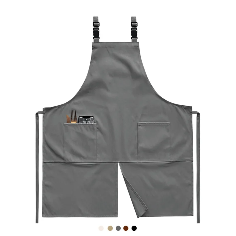 Kitchen Cooking Apron with Pocket Waterproof Oil‑proof Work Apron for Cafe Restaurant Art Smock
