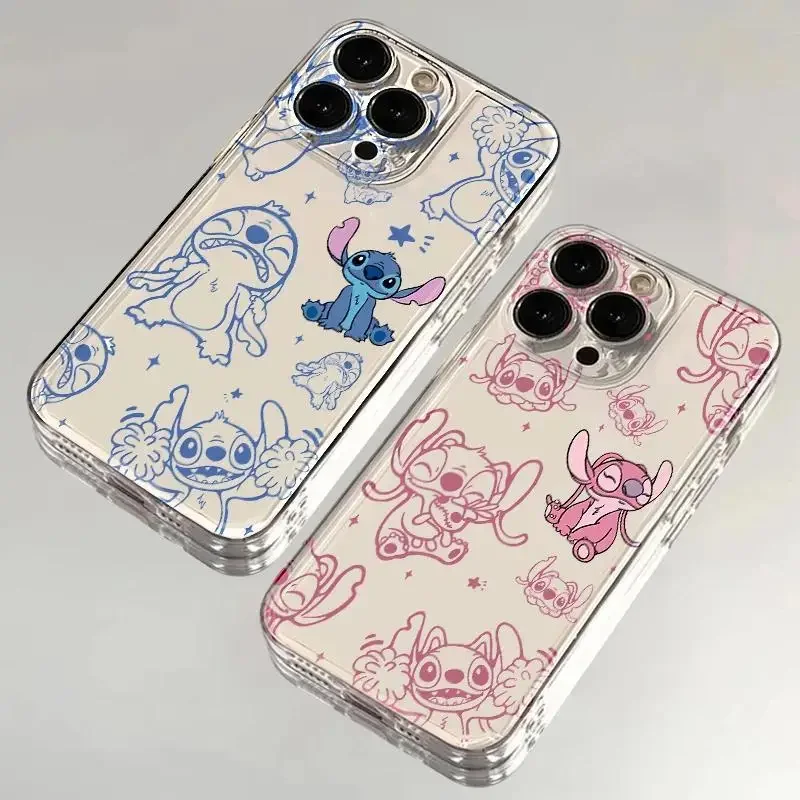 ケースシャオ mi Redmi 注 14 プロ 5 グラム 12 14 4 グラム 11 10 12 13 14 プロプラス 12S 11S 10S 13C 14C カバーかわいいステッチ天使のカップル