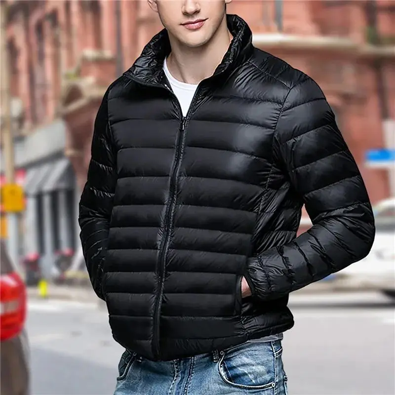

Men's Winter Ultra Lightweight Paable down Jaet Water Resistant Long Sle Baseball Collar Youth Trendy Faion