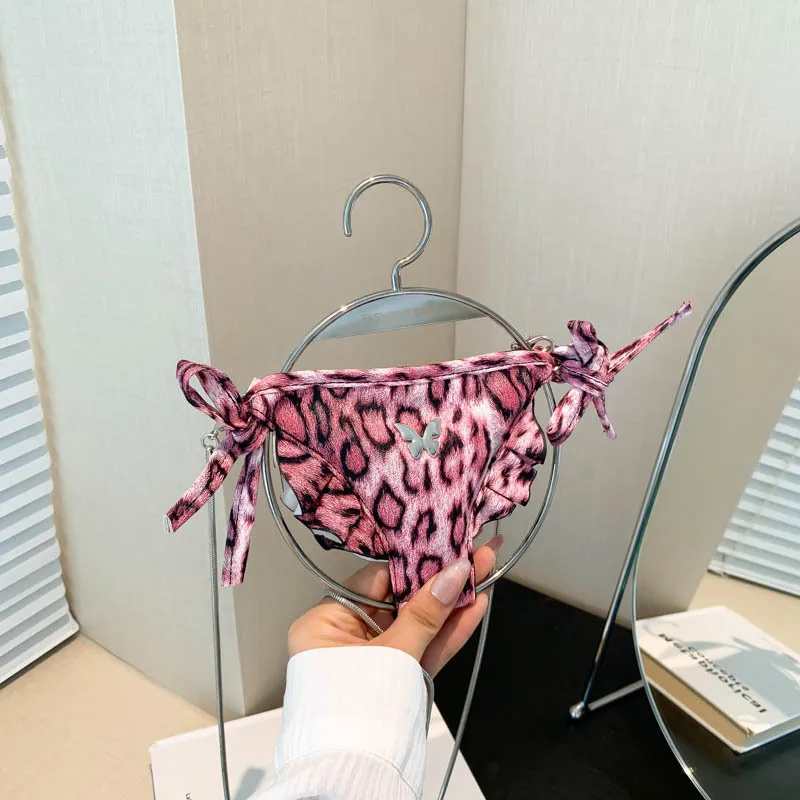 

Fashion Leopard Bikini Design Crossbody Bag For Women Designer Round Bag Handbag Waist Pack Coin Purse 2024 Summer Beach Bag