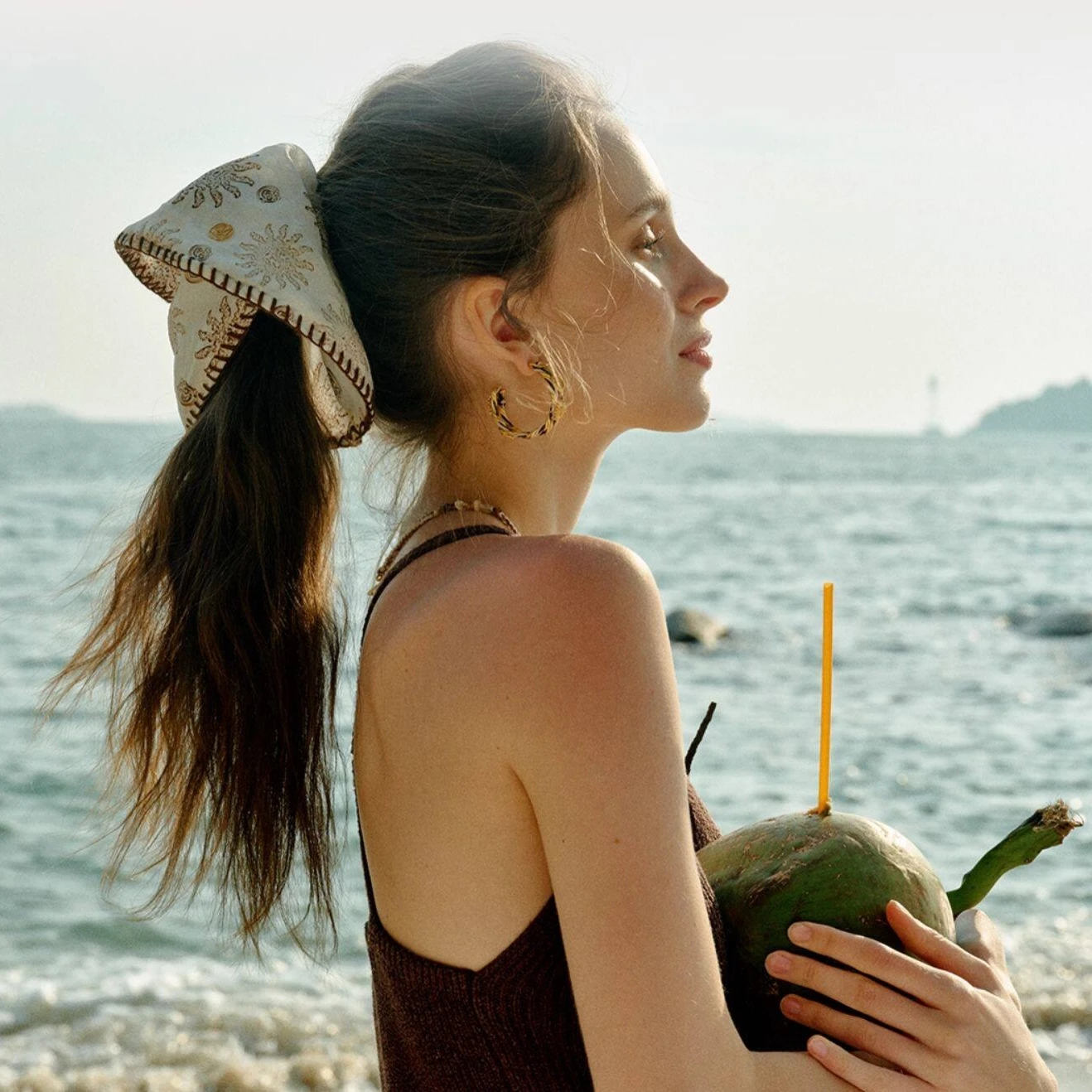 

Beach Vacation Hair Scrunchies for Women Fashion Ribbon Ponytail Headpiece Hair Tie Girls Elastic Hairbands Hair Accessories