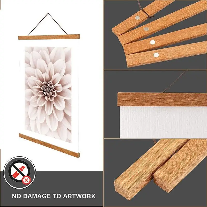 Set of 3 Boho Beach Nature Hanging Scroll Poster, Neutral Beige Wildflower Sea Canvas Wall Art for Living Room Home Decor