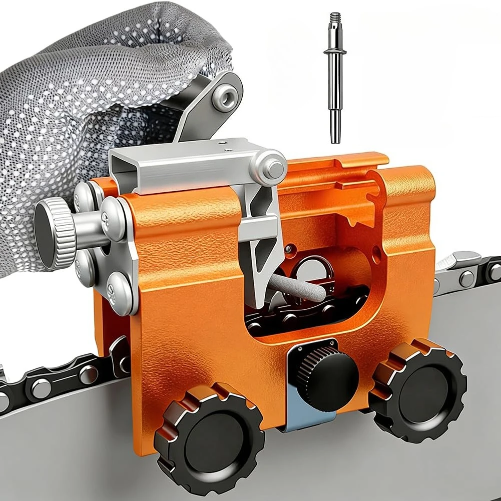 

Chainsaw Chain Sharpening Tool Portable Hand Grinder with Chain Clamp Quick Grinding for All Size Chainsaw Chains Maintenance