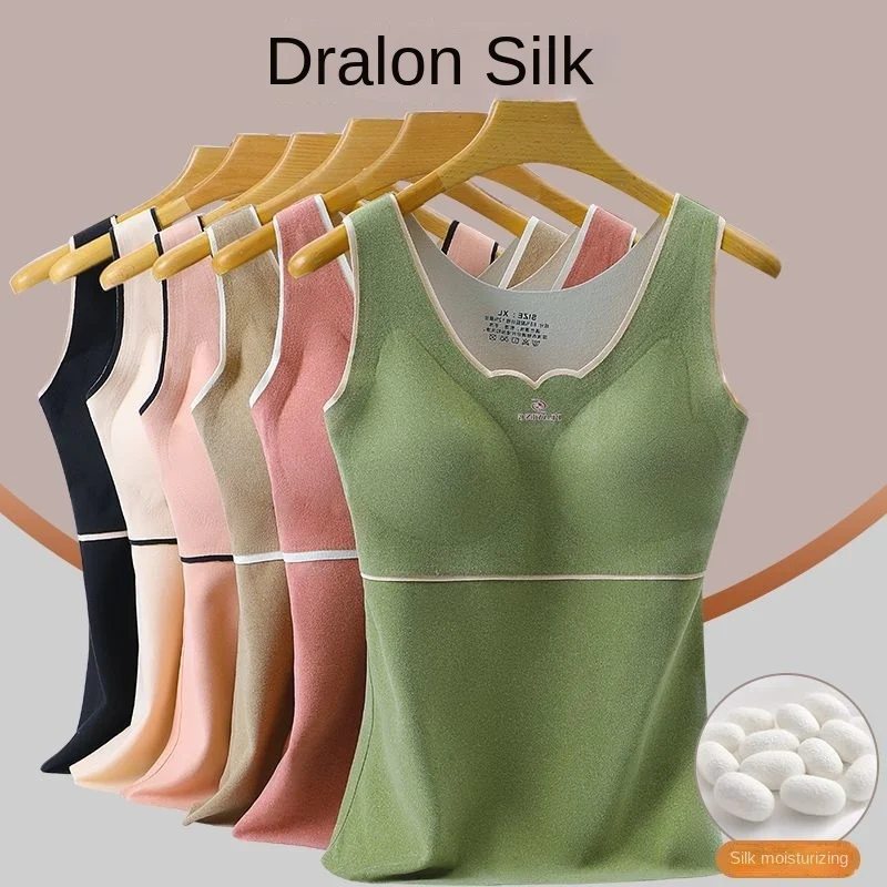 

Thermal clothes for women cold-proof Tops Sleeveless Velvet Seamless Padded Sexy Bodycon warm clothes for women sexy underwear