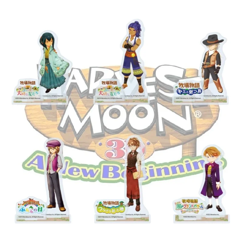Game Harvest Moon 3D A New Beginning Anime Felicity Iroha Michelle Tina Acrylic Figure Stand Plate Cosplay Prop Decor Keychain