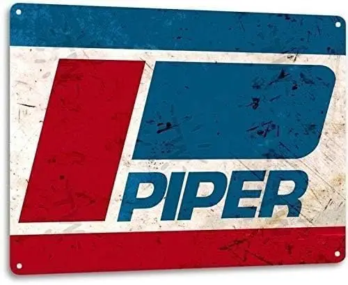 Piper Aircraft Logo Plane Jet Airplane Vintage Retro Wall Decor - ; Tin Metal Sign Gift Plaque