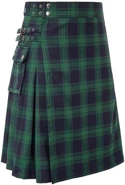 Männer baumwolle denim rock klassischen stil plissee moderne box plissiert schottischen kilt medieval kleid kleid viktorianischen