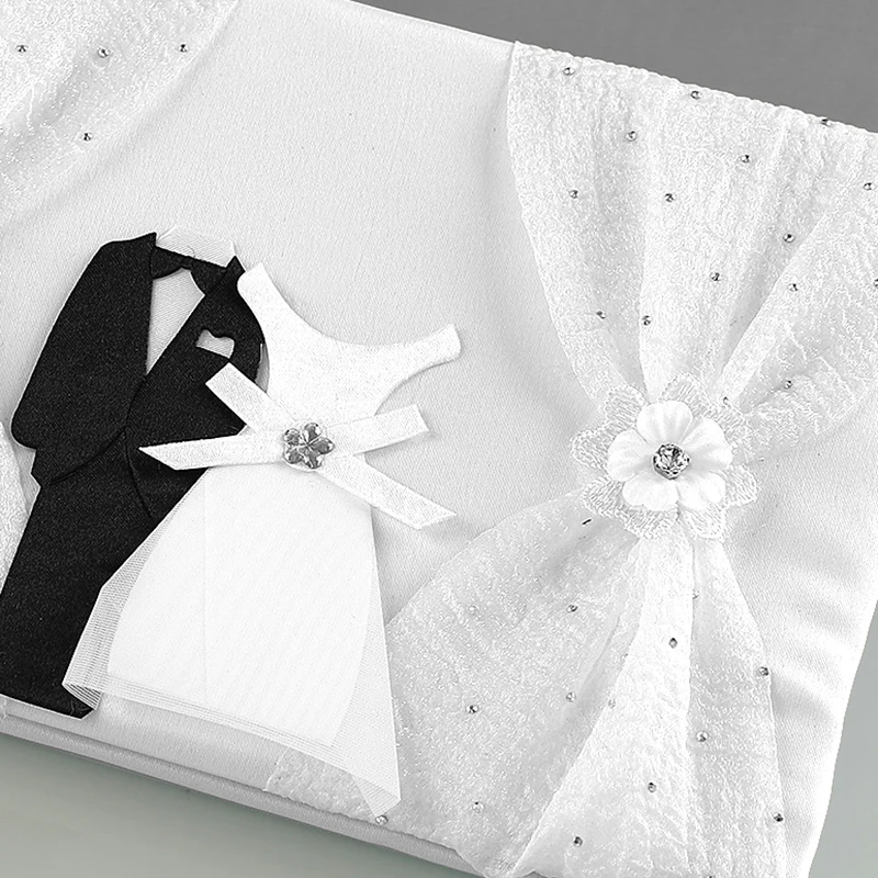 Schwarz-weißes Schildbuch für Hochzeitsgäste – Unterschriftenbücher für Verlobung und Hochzeit für die Braut, den Bräutigam und Gäste