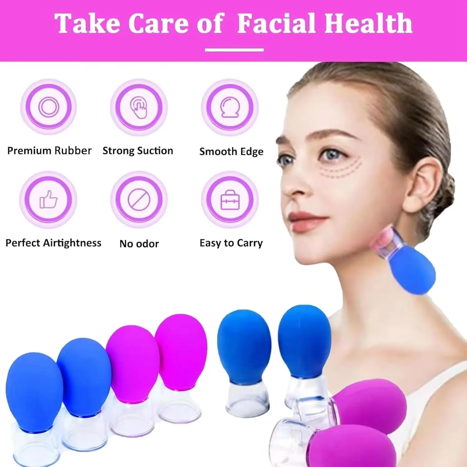 Mini Silicone Facial Cupping Vacuum Massage Cup Portable Face Skin Relax Tool for Eye Neck Facial Gentle Massage view 4