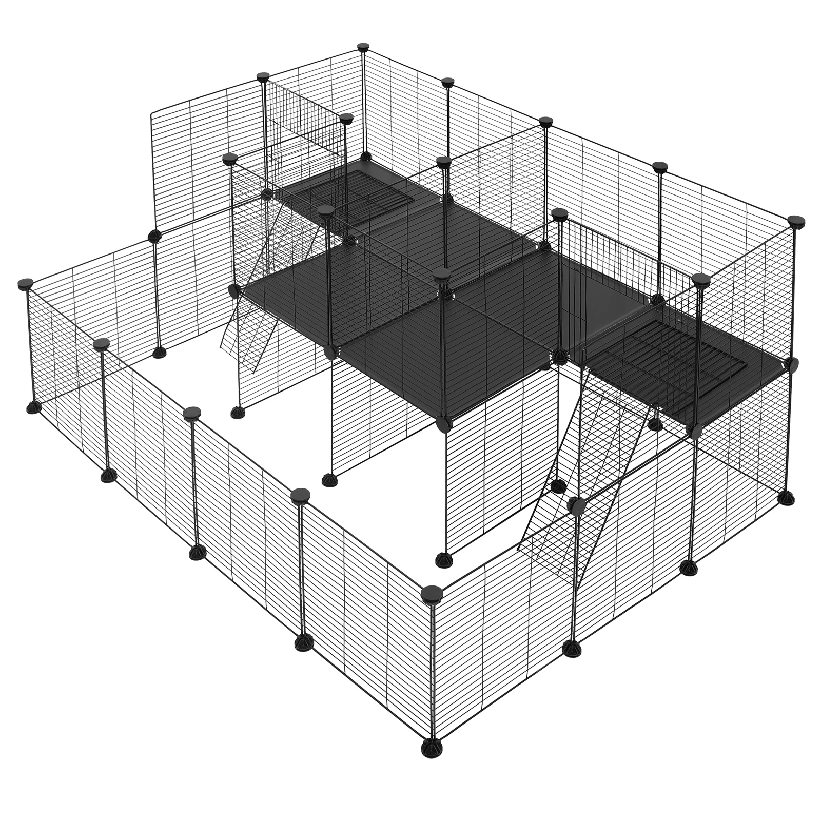 EUGAD Kleintierkäfig DIY Haustier-Laufstall Trainings- und Übungsgehege für Welpen, Kätzchen, Hunde, Outdoor-Gehege für Zwinger, Kaninchen, Meerschweinchen