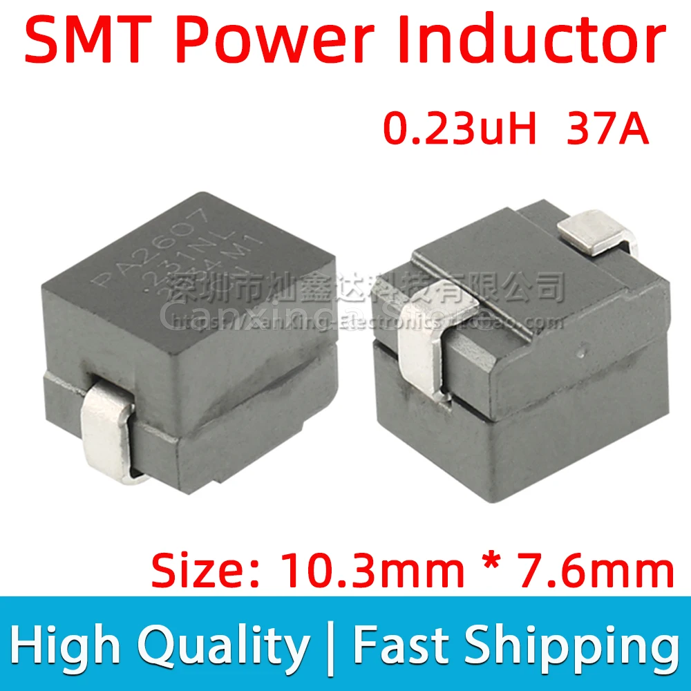 

5pcs PA2607.231NL SMD SMT Moulded Power Inductor Inductance 0.23uH 37A High Current Filter 10.3*7.6mm
