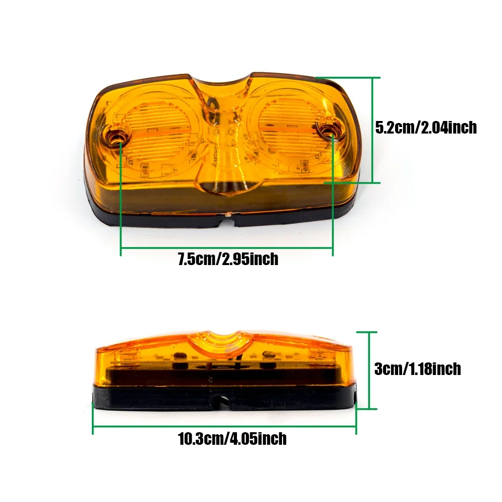 4/8pcs 12V24V 12 Leds Truck Side Marker Lights Car External Light Signal Indicator Lamp Warning Light for Trailer Lorry RV Truck