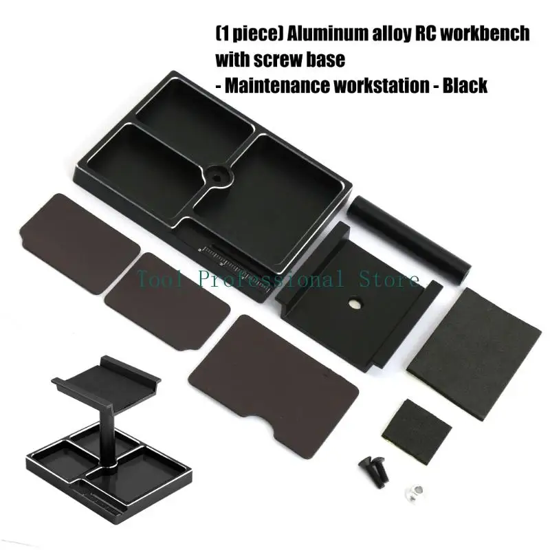 

57QF Aluminum Repair Metal Work Stand for 1/18 1/24 Remote Car Repair Station Display